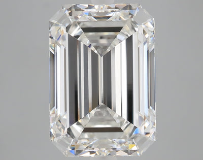 7.09 carat emerald lab grown diamond F color VVS2 clarity
