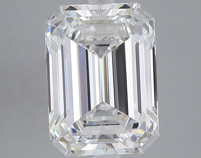 5.08 carat emerald lab grown diamond E color VS1 clarity