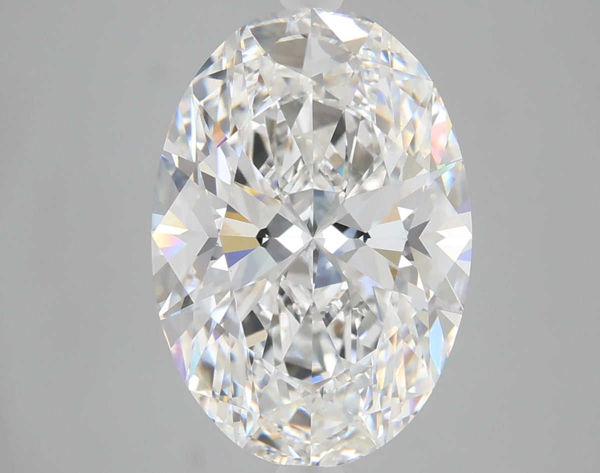 6.08 carat oval lab grown diamond F color VVS2 clarity