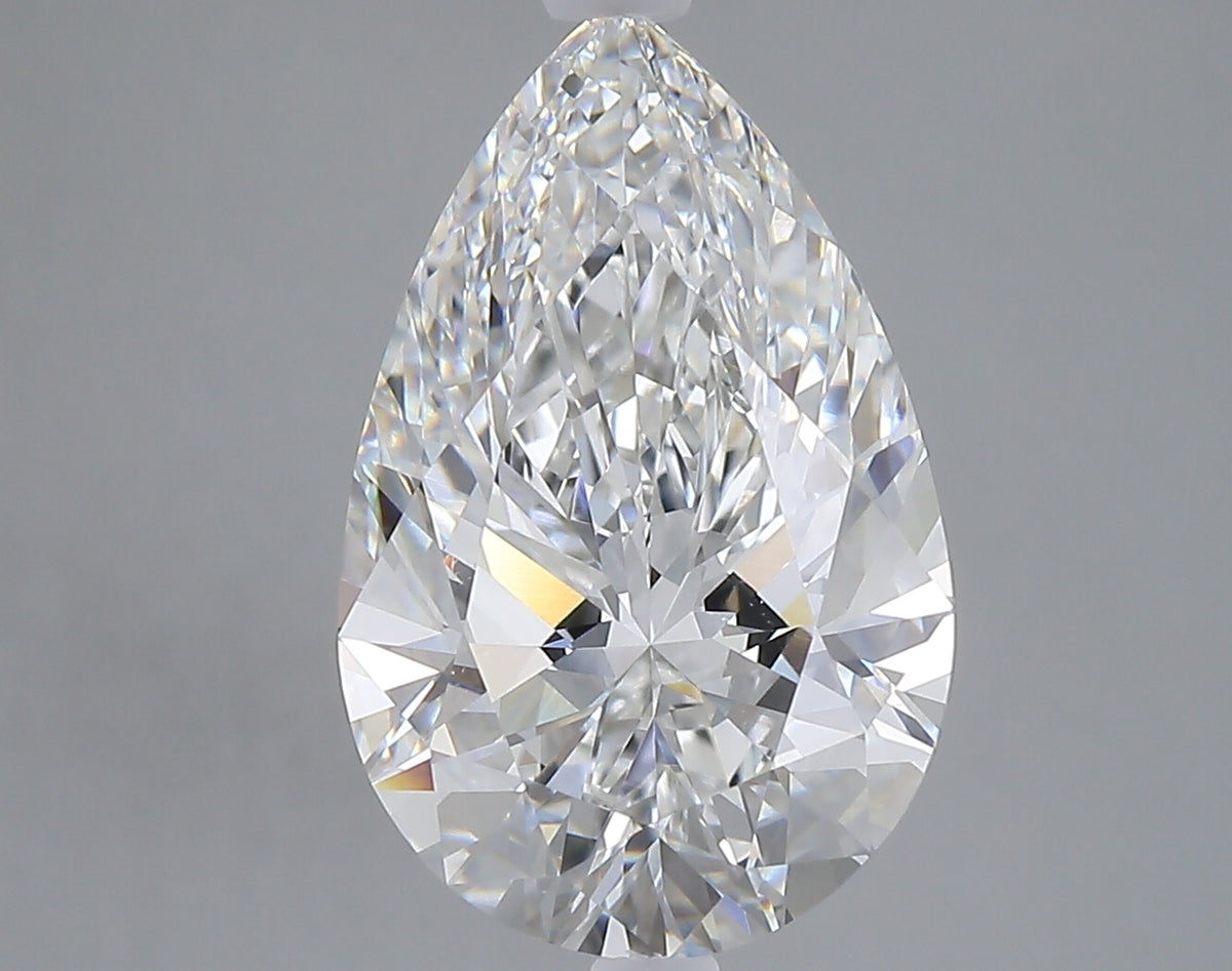 5.06 carat pear lab grown diamond F color VVS2 clarity