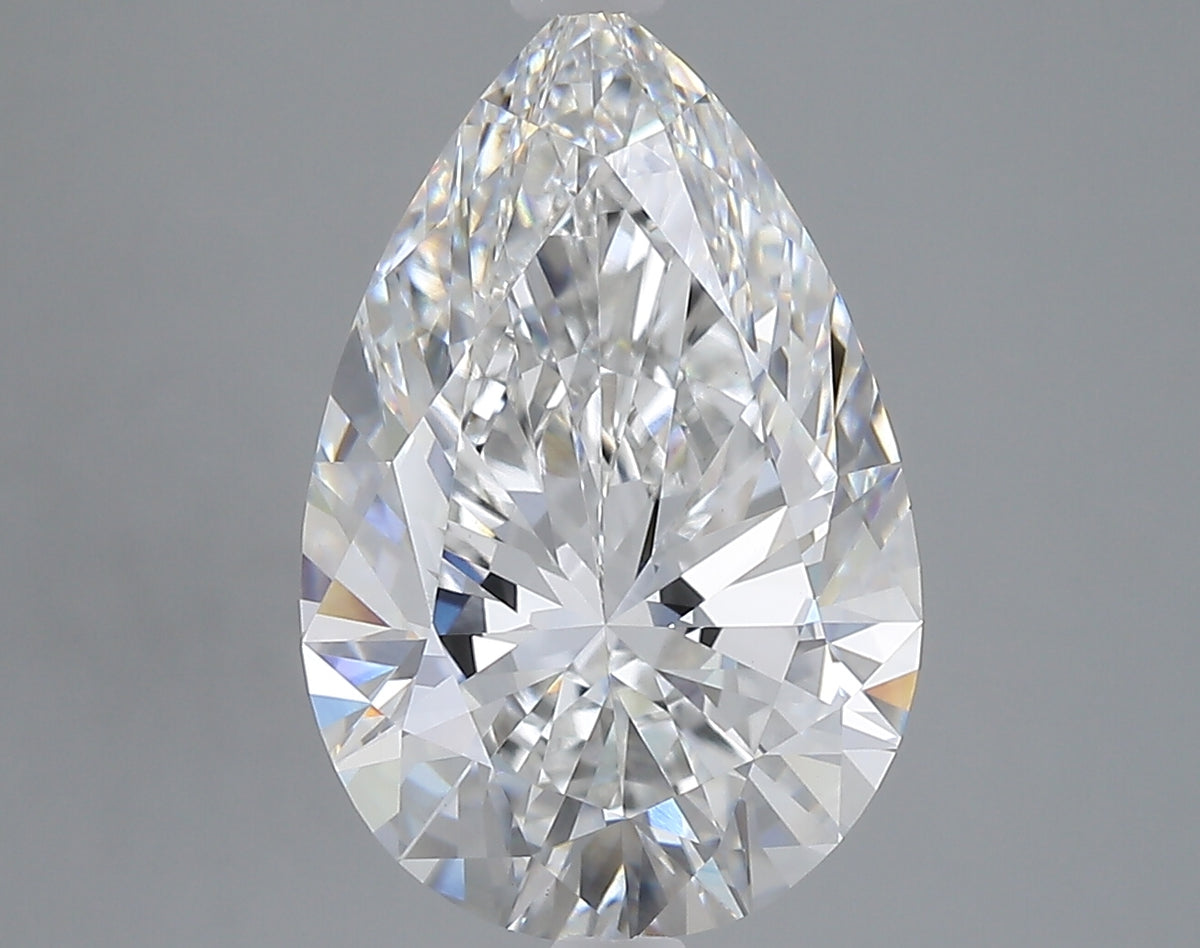 5.06 carat pear lab grown diamond F color VVS2 clarity