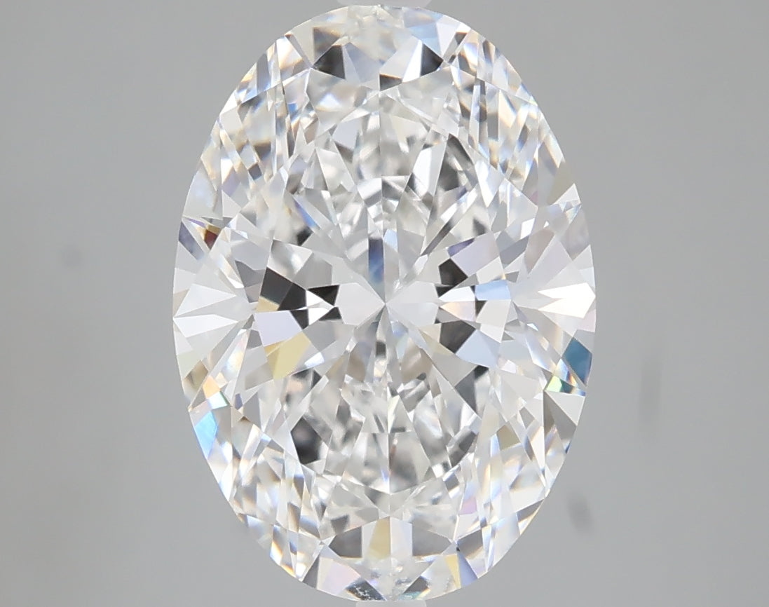 4.08 carat oval lab grown diamond E color VVS2 clarity