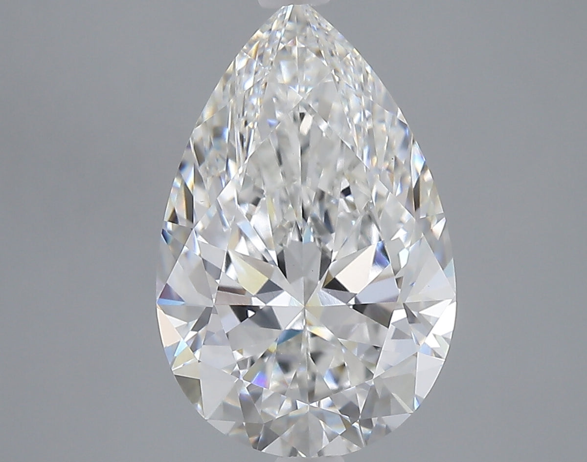 4.59 carat pear lab grown diamond F color VVS2 clarity