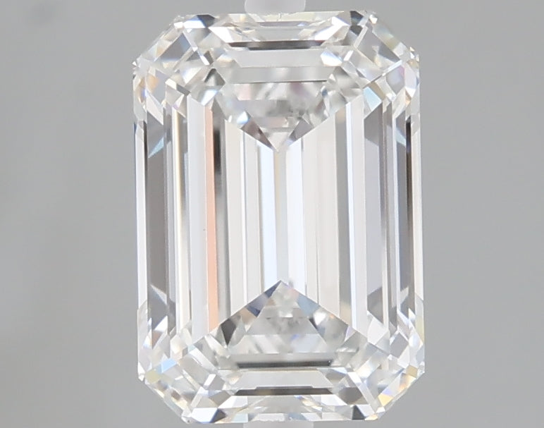 2.10 carat emerald lab grown diamond E color VVS2 clarity