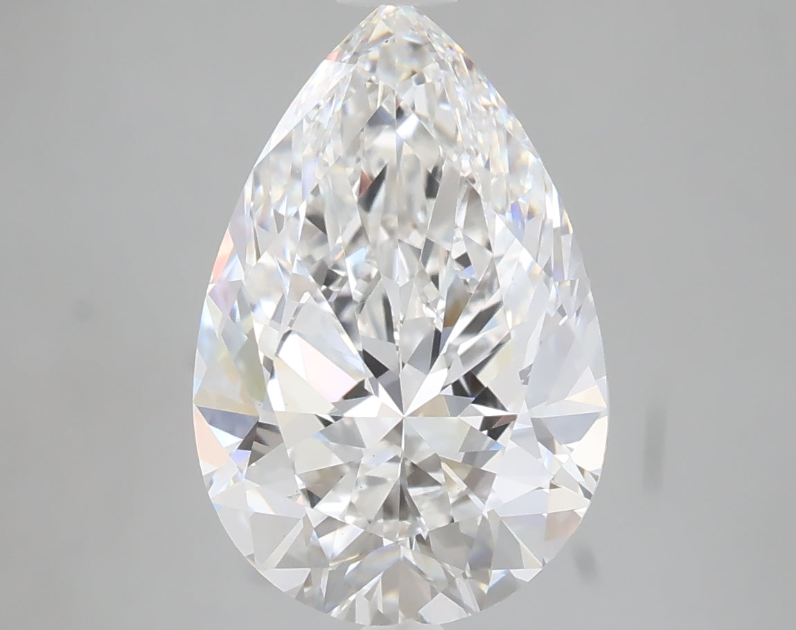 4.21 carat pear lab grown diamond E color VS1 clarity