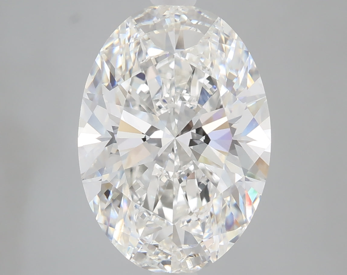 4.85 carat oval lab grown diamond F color VVS2 clarity