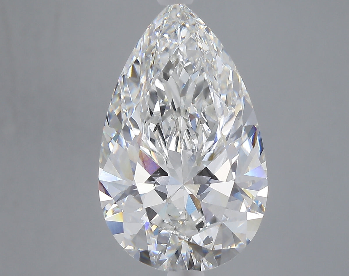 7.08 carat pear lab grown diamond F color VVS2 clarity