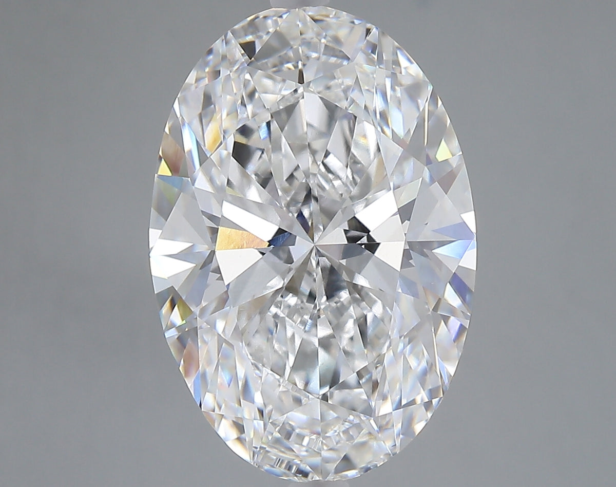 8.07 carat oval lab grown diamond E color VVS2 clarity
