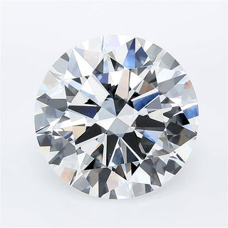 Top-down view of a round cut IGI certified lab grown diamond with brilliant facets.