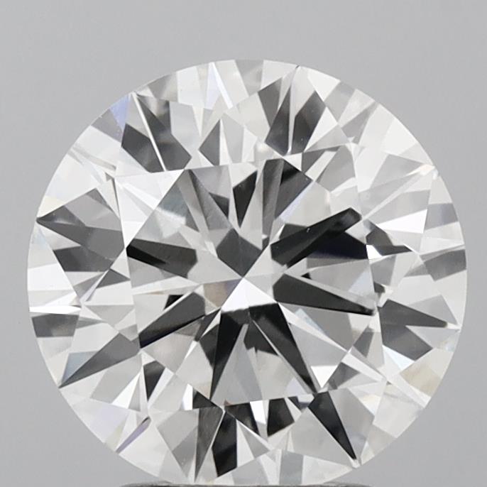 2.67 carat round lab grown diamond F color VVS2 clarity