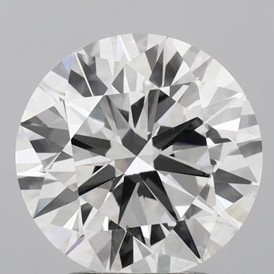 2.67 carat round lab grown diamond F color VVS2 clarity