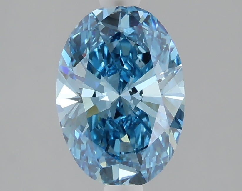 1.60 carat fancy vivid blue oval lab grown diamond VVS2 clarity