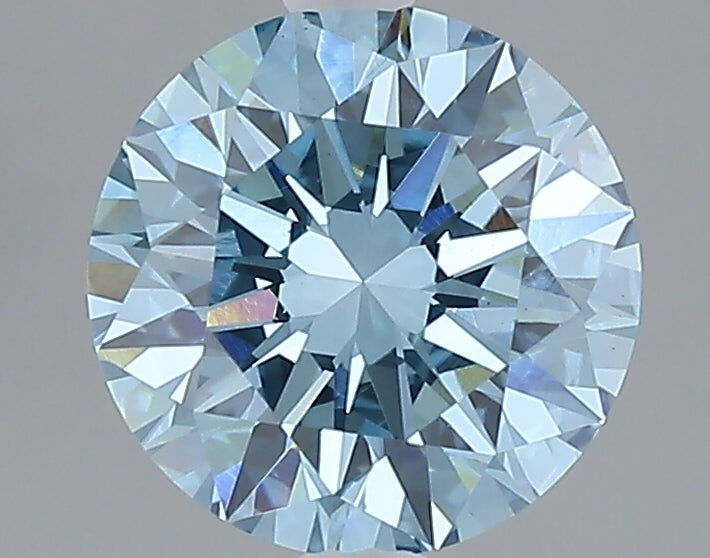 2.02 carat fancy vivid blue round lab grown diamond VS1 clarity