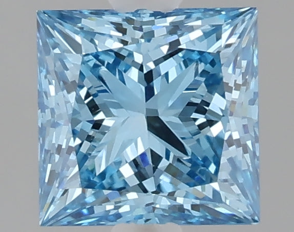1.60 carat fancy vivid blue princess lab grown diamond VS1 clarity