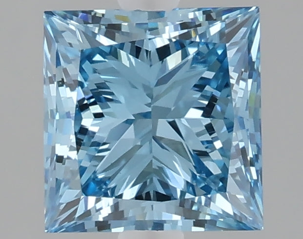 2.05 carat fancy vivid blue princess lab grown diamond VVS2 clarity