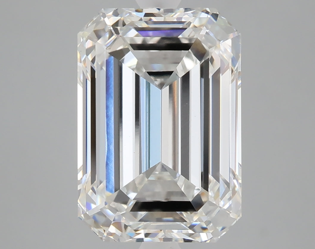 5.52 carat emerald lab grown diamond F color VS1 clarity