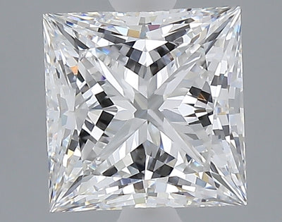 2.60 carat princess lab grown diamond E color VVS2 clarity