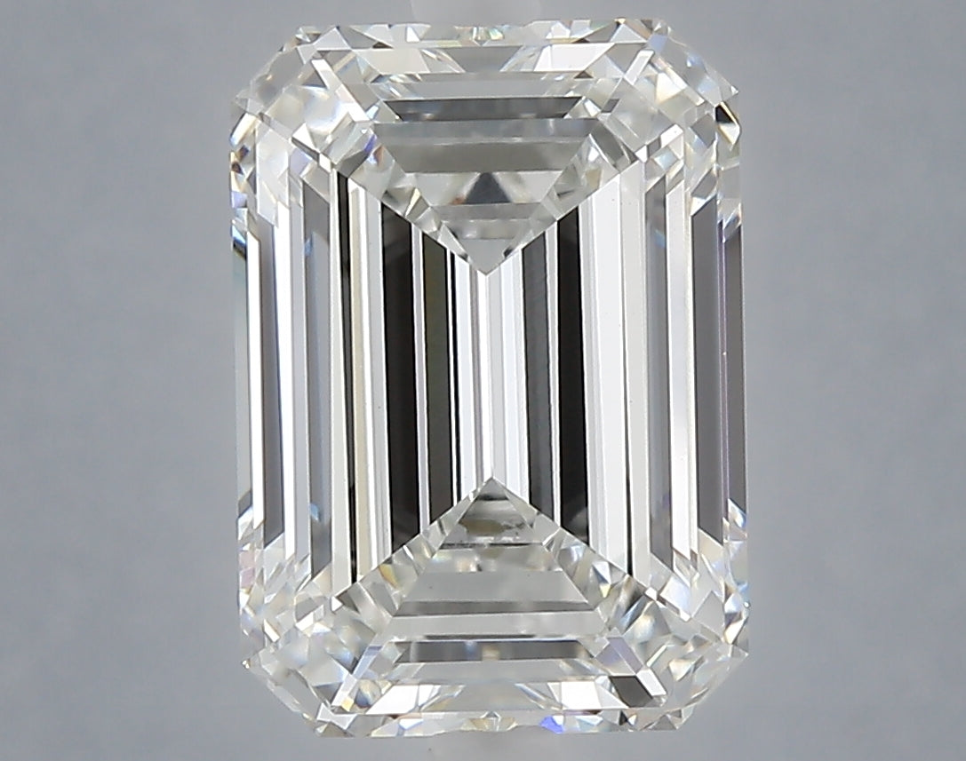 5.05 carat emerald lab grown diamond F color VVS2 clarity