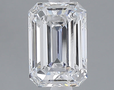 1.58 carat emerald lab grown diamond D color VVS2 clarity