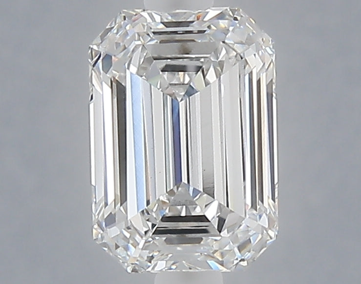 1.54 carat emerald lab grown diamond E color VVS2 clarity