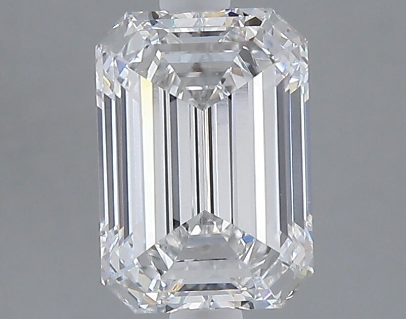 2.04 carat emerald lab grown diamond E color VS1 clarity