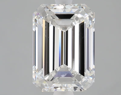 2.59 carat emerald lab grown diamond E color VS1 clarity
