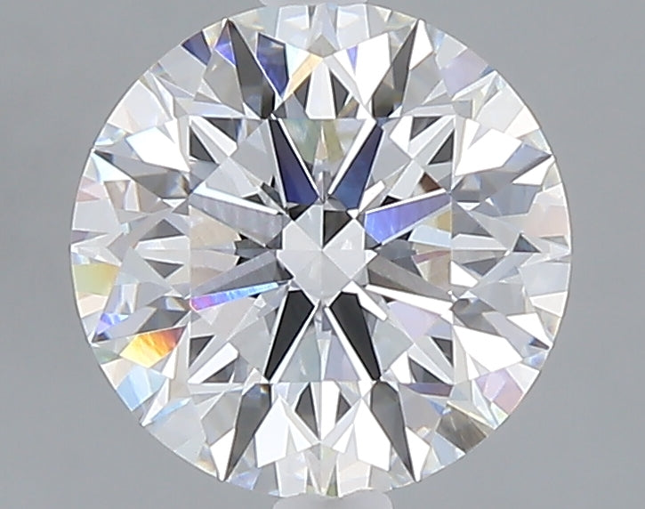 2.06 carat round lab grown diamond E color VVS2 clarity