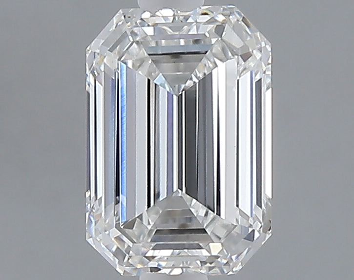 1.55 carat emerald lab grown diamond E color VS1 clarity