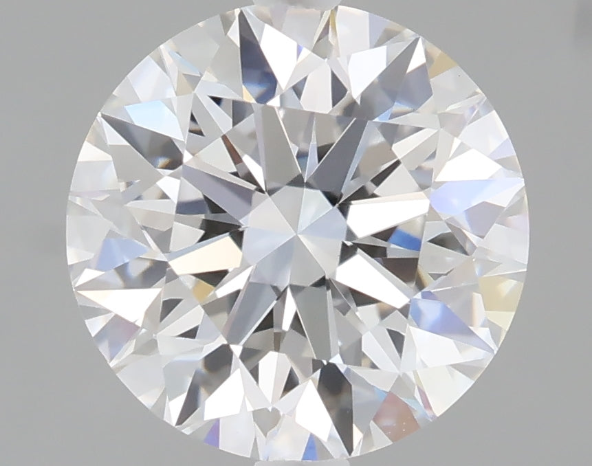 2.05 carat round lab grown diamond E color VVS2 clarity