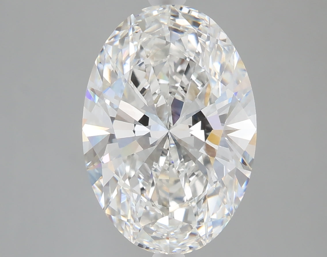 4.02 carat oval lab grown diamond F color VVS2 clarity