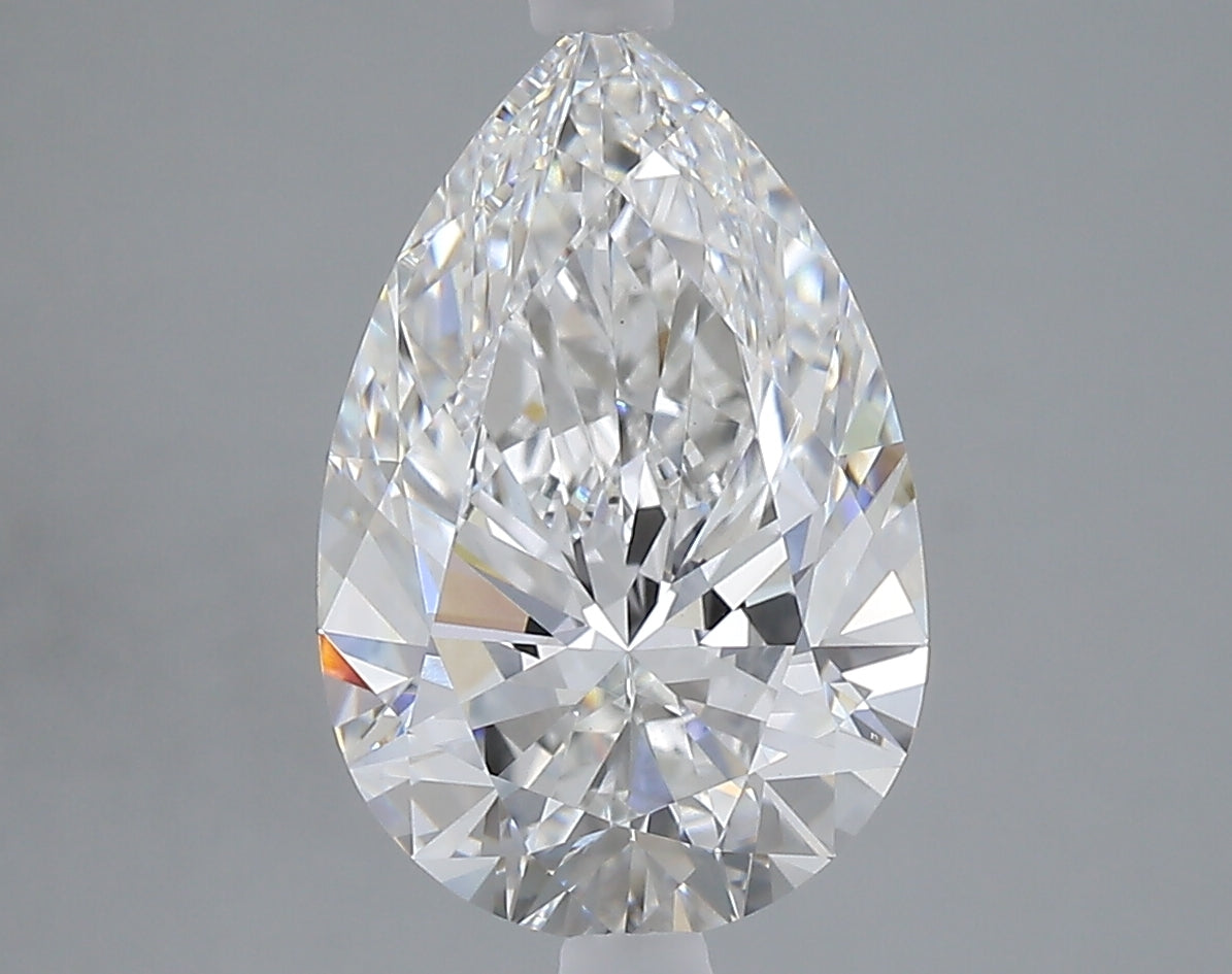3.44 carat pear lab grown diamond E color VS1 clarity