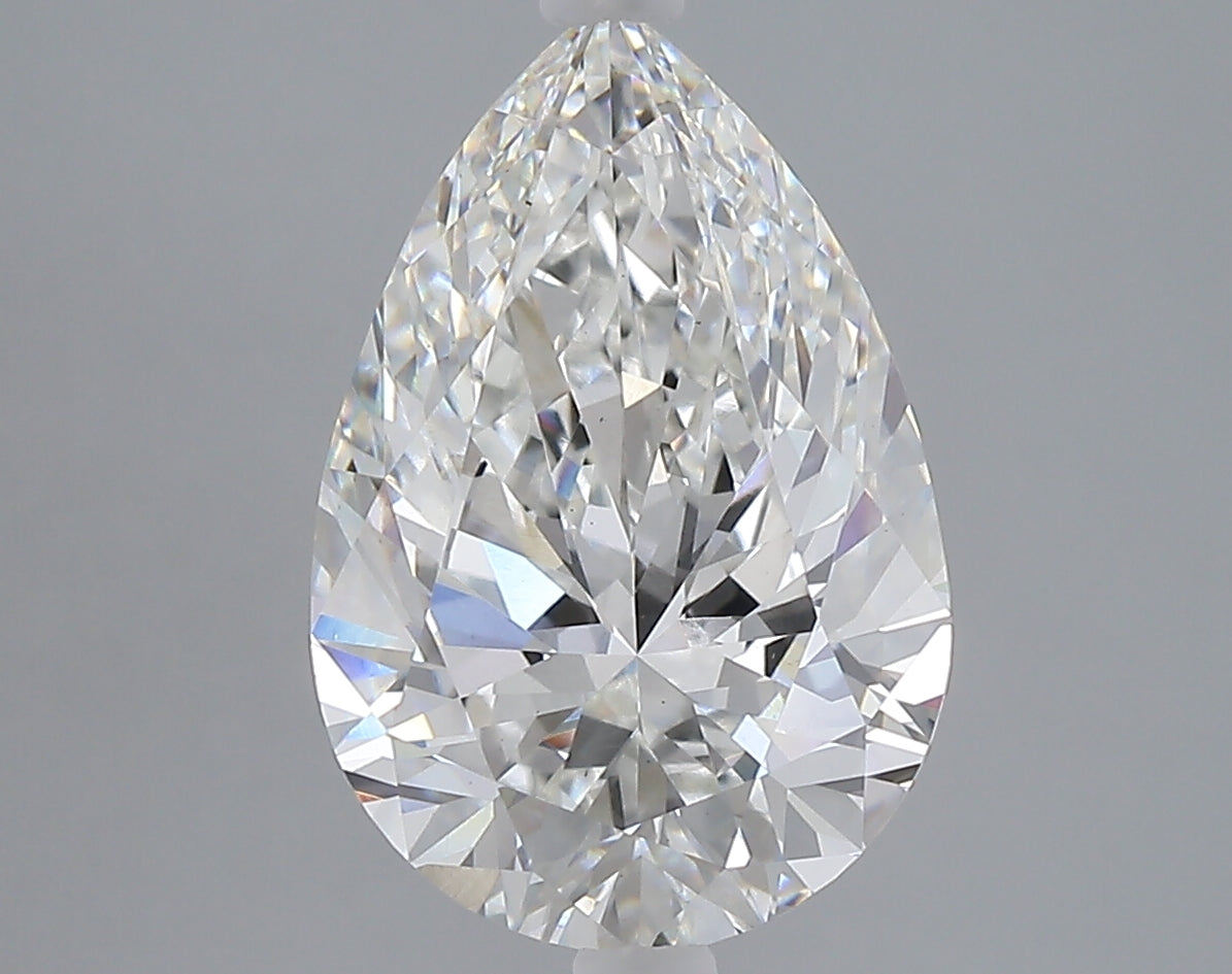 4.02 carat pear lab grown diamond F color VS1 clarity