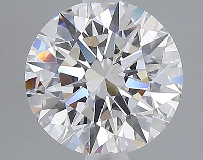 1.57 carat round lab grown diamond D color VVS2 clarity