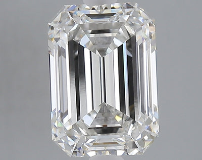 3.07 carat emerald lab grown diamond F color VVS2 clarity
