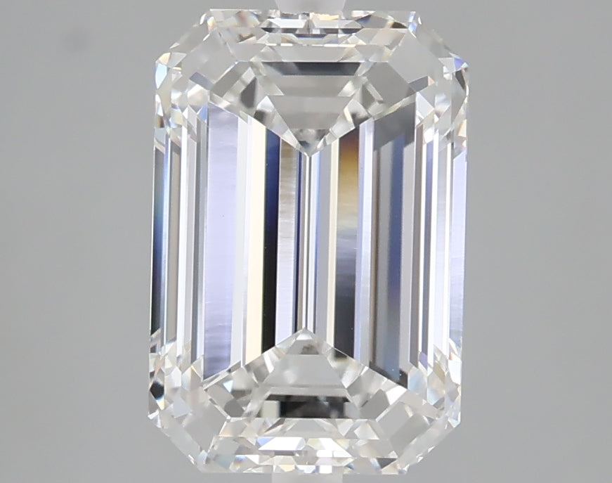 3.08 carat emerald lab grown diamond E color VVS2 clarity