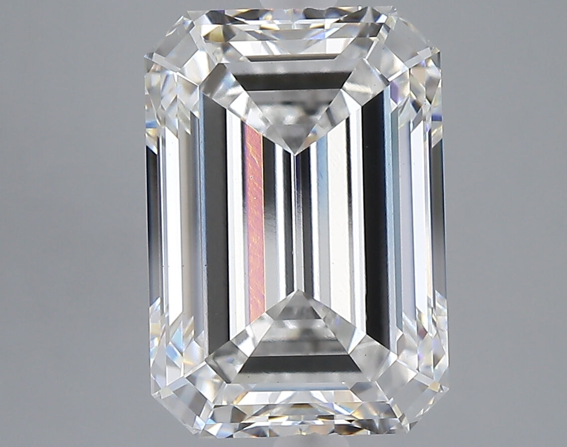 6.04 carat emerald lab grown diamond F color VS1 clarity