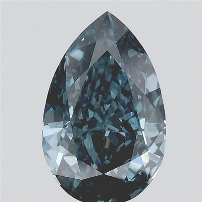 1.99 carat fancy vivid blue pear lab grown diamond SI1 clarity