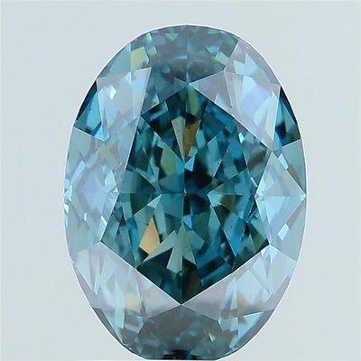 2.33 carat fancy deep blue oval lab grown diamond SI1 clarity