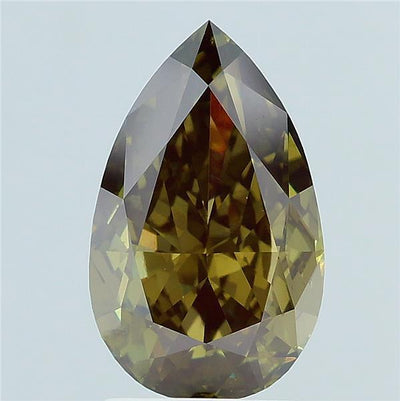2.82 carat fancy vivid green pear lab grown diamond SI1 clarity