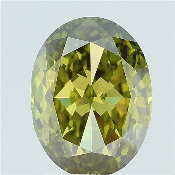 2.11 carat fancy vivid green oval lab grown diamond SI1 clarity