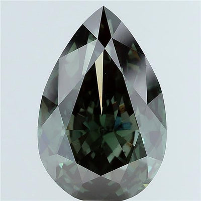 6.16 carat fancy deep green pear lab grown diamond VS2 clarity