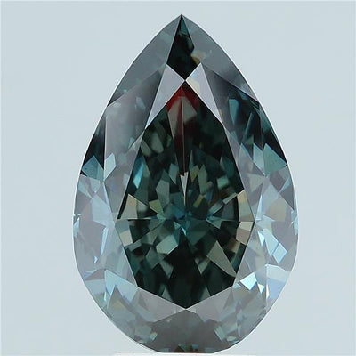 5.16 carat fancy deep green pear lab grown diamond VS1 clarity
