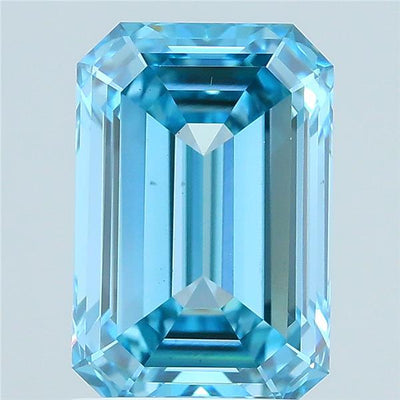 1.51 carat fancy vivid blue emerald lab grown diamond VS1 clarity