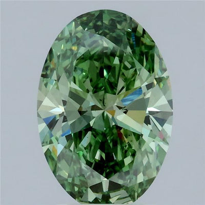 1.98 carat fancy vivid green oval lab grown diamond VS2 clarity
