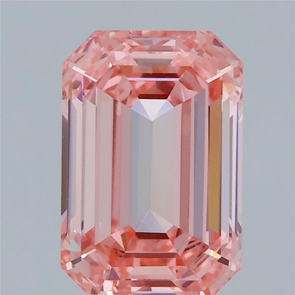 0.94 carat fancy intense pink emerald lab grown diamond VS1 clarity