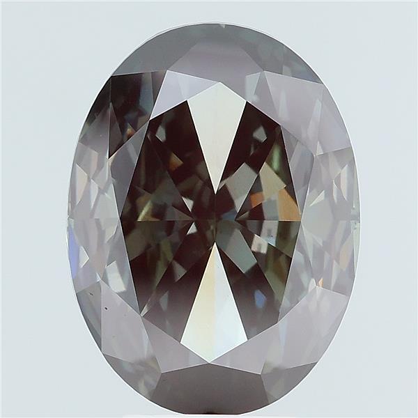 6.43 carat fancy deep gray green oval lab grown diamond VS1 clarity