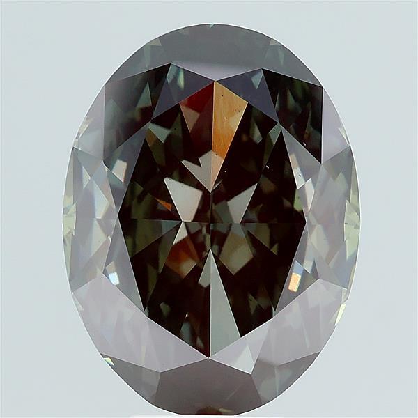 8.32 carat fancy deep green oval lab grown diamond VS2 clarity
