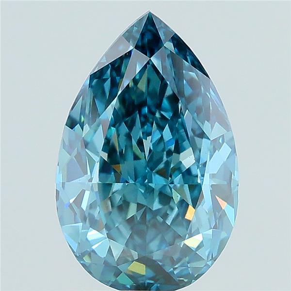 2.38 carat fancy vivid blue pear lab grown diamond VS2 clarity