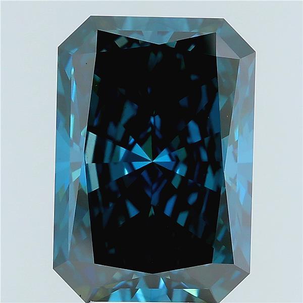 5.52 carat fancy deep blue radiant lab grown diamond VS2 clarity