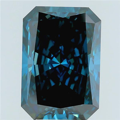 5.52 carat fancy deep blue radiant lab grown diamond VS2 clarity